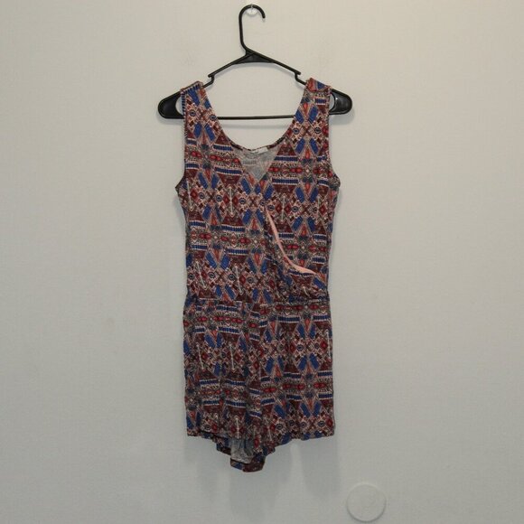 Papaya Aztec Geo Tribal Print Romper Size Medium - Picture 2 of 7